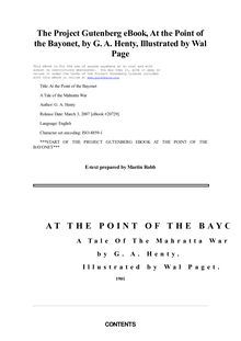 At the Point of the Bayonet - A Tale of the Mahratta War