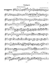 Partition violon I, Piano quintette No.2, Op.6, A Major, Berwald, Franz
