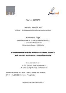 Maureen COPPENS Master1, Mention ICD Mémoire de stage ...