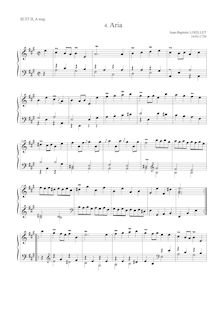 Partition , Aria, Six Suits of leçons pour pour clavecin ou Spinet par John Loeillet