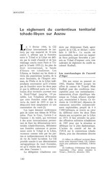 Le règlement du contentieux territorial tchado-libyen sur Aozou