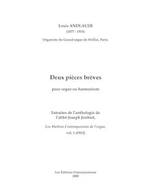 Partition complète, 2 Pièces Brèves, Deux pièces brèves, Andlauer, Louis Marie François par Louis Marie François Andlauer