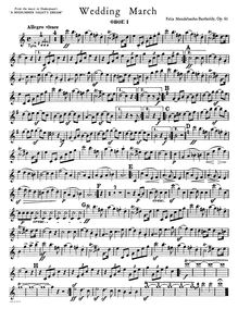 Partition hautbois 1, 2, Musik zu Ein Sommernachtstraum, A Midsummer Night’s Dream par Felix Mendelssohn