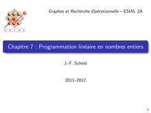Graphes et Recherche Operationnelle ESIAL 2A