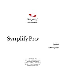 Synplify Pro 7.5 Tutorial