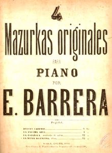 Partition Piano Piece, Capricho-Mazurca, Barrera, Enrique