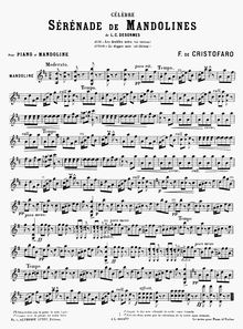 Partition complète, Mandolinen-Polka, Polka des Mandolines, D major par Louis César Desormes