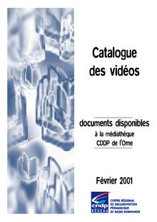 Catalogue des vidéos