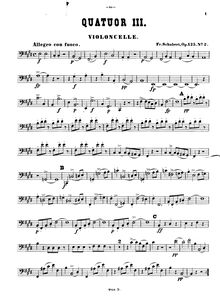 Partition violoncelle, corde quatuor No. 11 en E Major, D.353 (Op.125 No.2)
