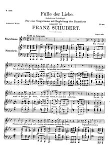 Partition complète, Fülle der Liebe, D.854, Love s Abundance, Schubert, Franz par Franz Schubert