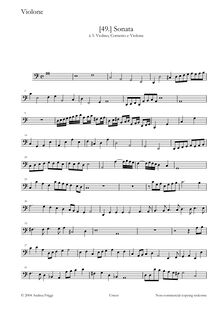 Partition violoncelle, Sonata à , violon, Cornetto e grande viole