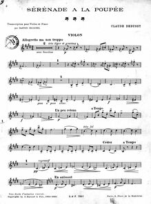 Partition de violon, Children s Corner, Debussy, Claude