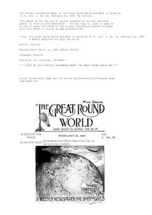 The Great Round World and What Is Going On In It, Vol. 1, No. 16, February 25, 1897 - A Weekly Magazine for Boys and Girls