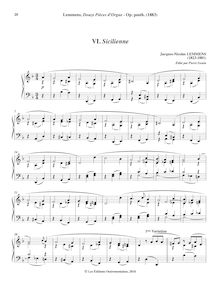 Partition , Sicilienne en D minor, orgue Music, Œuvres inédites de J.-N. Lemmens