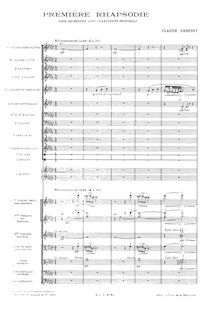 Partition compléte, Première rapsodie, Debussy, Claude