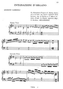 Partition complète, Intonazione d Organo, Ch.240-250, Gabrieli, Giovanni