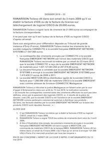Synthèse RANARISON Tsilavo fait de suite une facture de 20.000 euros en IOS email 3 mars 2009 à 10 h 30