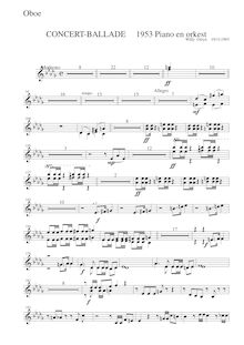 Partition hautbois, Ballade voor piano en orkest, Ostijn, Willy