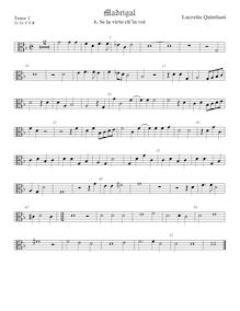 Partition ténor viole de gambe 1, alto clef, madrigaux pour 5 voix par  Lucrezio Quintiani par Lucrezio Quintiani