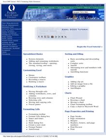 Excel 2000 Tutorial · FGCU Technology Skills Orientation