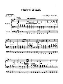 Partition complète, Chanson de Nuit et Chanson de Matin, Op.15, Deux Chansons