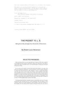 The Pocket R.L.S., being favourite passages from the works of Stevenson