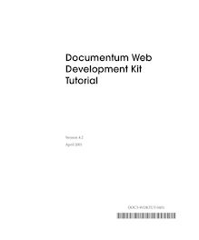 Documentum Web Development Kit Tutorial