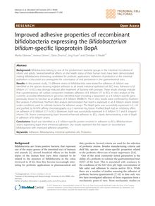 Improved adhesive properties of recombinant bifidobacteria expressing the Bifidobacterium bifidum-specific lipoprotein BopA