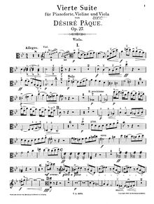 Partition de viole de gambe,  pour violon viole de gambe et piano