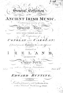 Partition Vol. 1 - complete facsimile, pour Ancient Music of Ireland