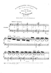 Partition , Canzonette Italienne, 10 Piano pièces, Op.36, Thalberg, Sigismond