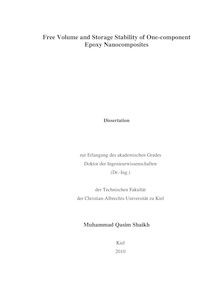 Free volume and storage stability of one-component epoxy nanocomposites [Elektronische Ressource] / Muhammad Qasim Shaikh