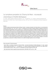 Le complexe pompéien du Champ de Mars : nouveauté urbanistique à finalité idéologique - article ; n°1 ; vol.98, pg 457-473