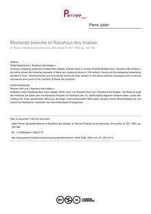 Moutarde blanche et Racahout des Arabes - article ; n°297 ; vol.81, pg 155-180