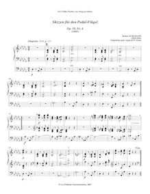 Partition Skizze No.4 en D-flat major, 4 Skizzen für den Pedalflügel, Op.58