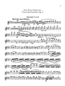 Partition clarinette 1, 2 (A), pour Voyevoda, Воевода (Voyevoda)
