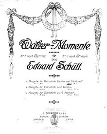 Partition Piano, Walzer Momente nach Lanner et Strauss, Schütt, Eduard par Eduard Schütt