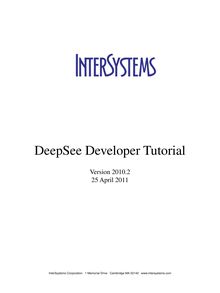 DeepSee Developer Tutorial