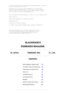 Blackwood s Edinburgh Magazine - Volume 57, No. 352, February 1845