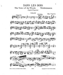 Partition de violon, 3 Morceaux caractéristiques d après Paganini