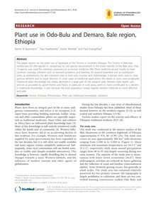Plant use in Odo-Bulu and Demaro, Bale region, Ethiopia
