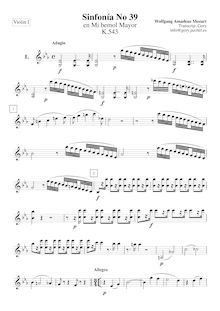 Partition violons I, Symphony No.39, E♭ major, Mozart, Wolfgang Amadeus