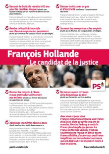 François Hollande : Le candidat de la justice