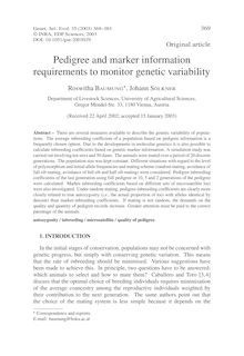 Pedigree and marker information requirements to monitor genetic variability