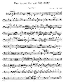 Partition basson 2, Die Zauberflöte, The Magic Flute, Mozart, Wolfgang Amadeus
