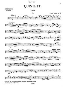 Partition de viole de gambe, Piano quintette, Quintett (B dur) für Klavier, zwei Violinen, Viola und Violoncell, Op. 70.