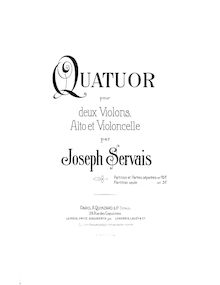 Score, Quatuor pour deux violons, alto et violoncelle, Quartet for 2 violins, viola and cello