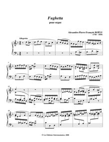 Partition complète, Fughetta pour orgue, D minor, Boëly, Alexandre-Pierre-François