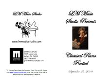 LM Music Studio Presents Classical Piano Recital