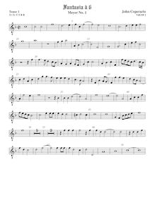 Partition ténor viole de gambe 1, octave aigu clef, Fantasia pour 6 violes de gambe, RC 74